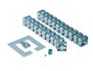 Bachmann Kabelführung – mit Bodenplatte und Tischanbindung, Silber, Polypropylen (PP), B 155 × H 75 × T 300 mm