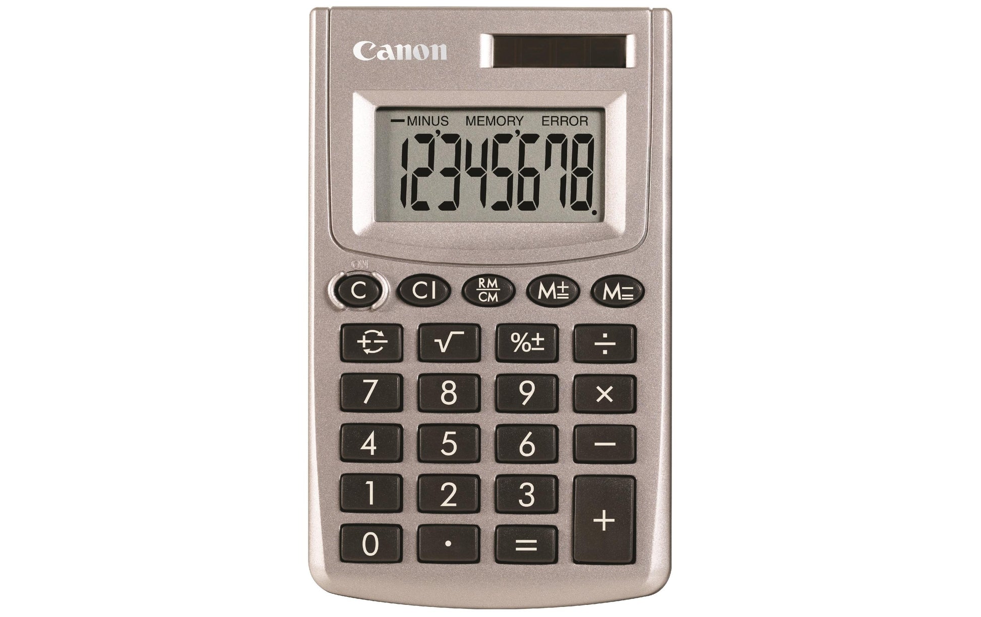 Canon Taschenrechner LS270L – 8-stellig – Solar/Batterie – Silber/Schwarz