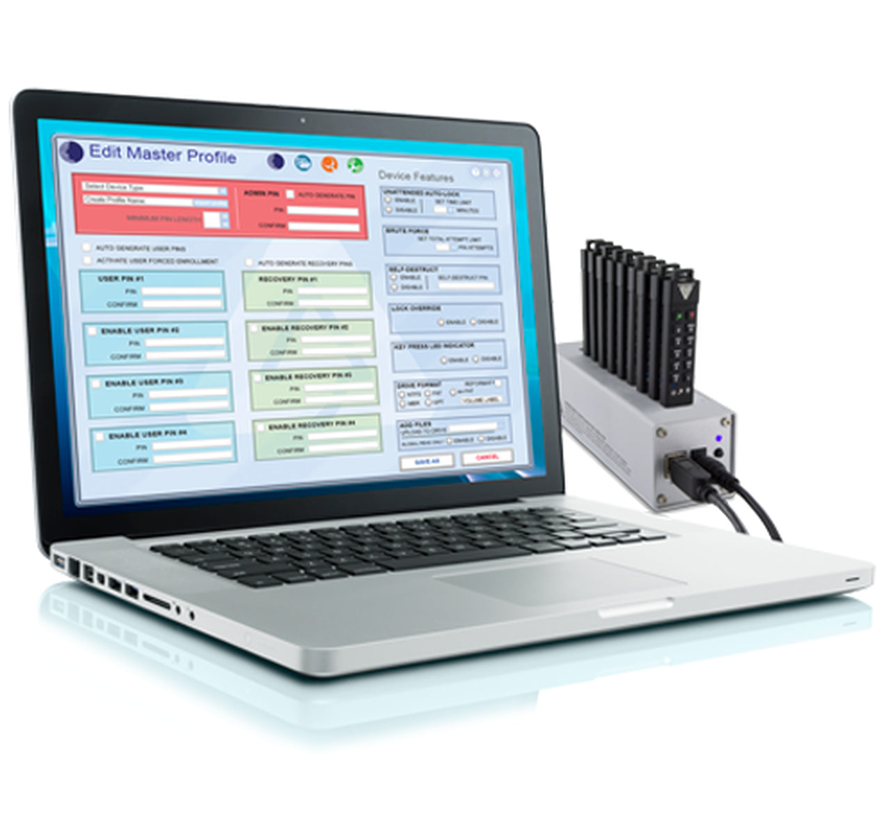 Apricorn Aegis Configurator USB-Hub – USB 3.2 Gen 1, 10× USB-A, für Windows 10/7/8