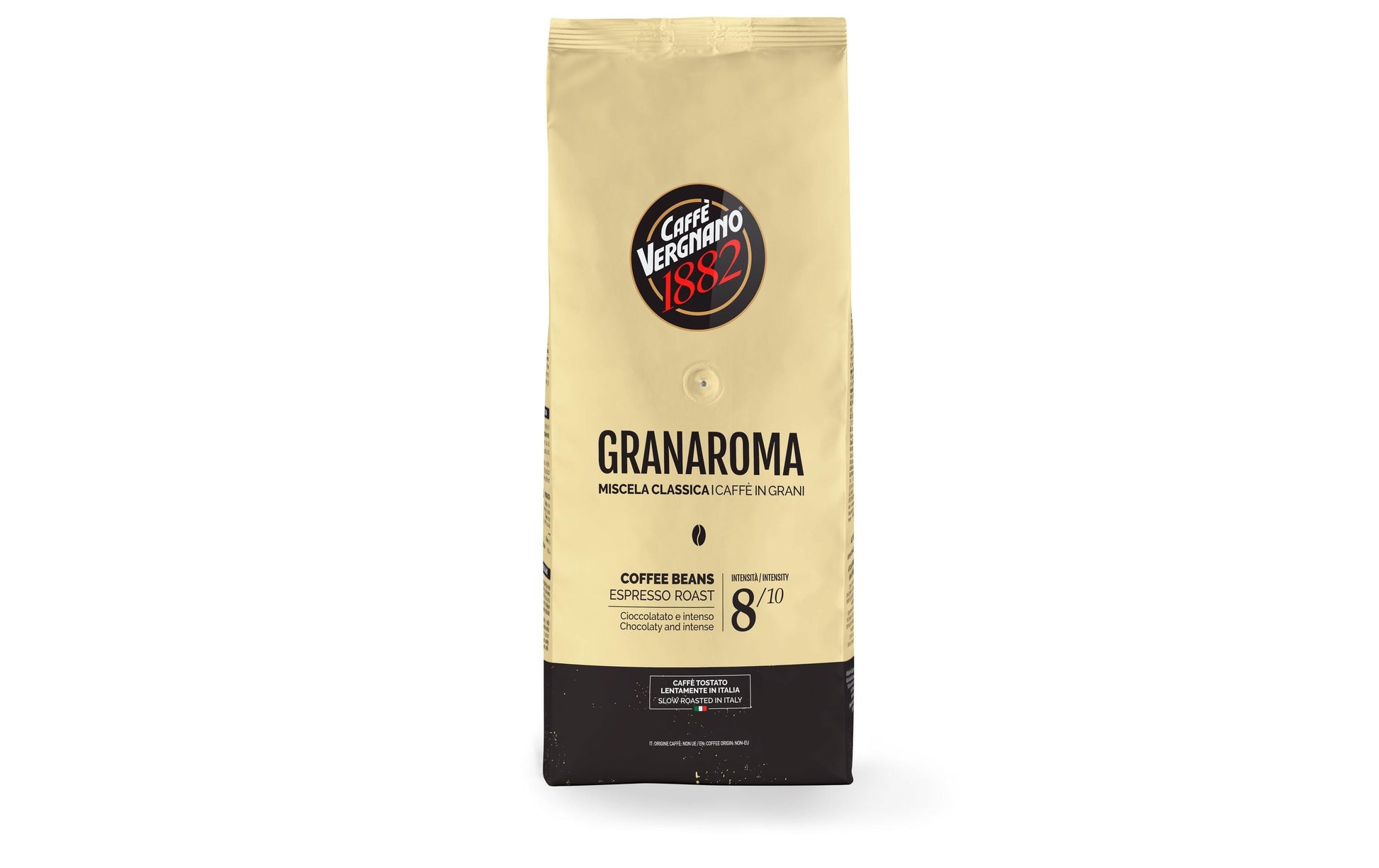 Caffè Vergnano Granaroma – Kaffeebohnen – Lungo, Intensität 8, 1 kg