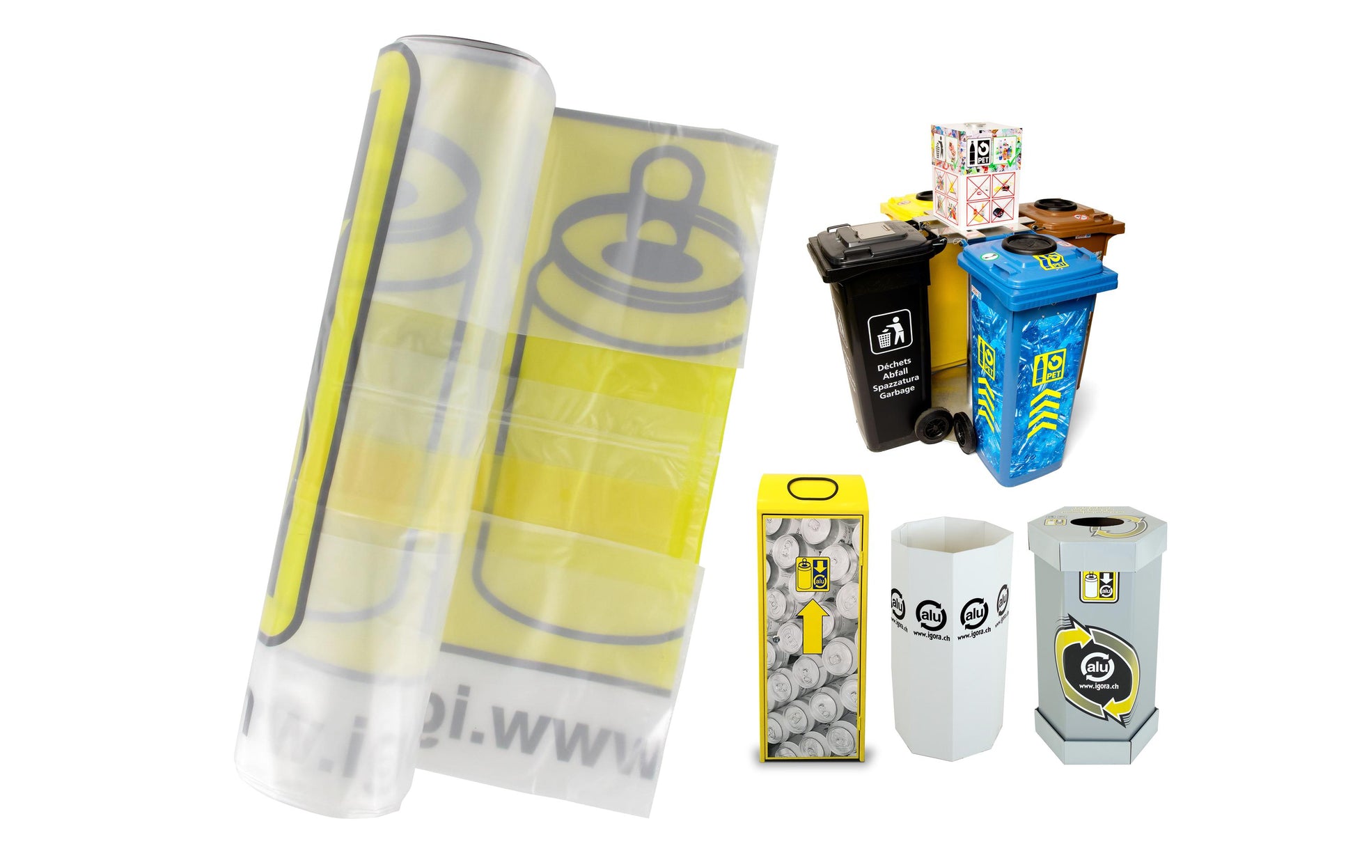 Haushaltsware Sammelsack – für Aludosen, 110 l, mit Zugband, PE, transparent, 10 Stk