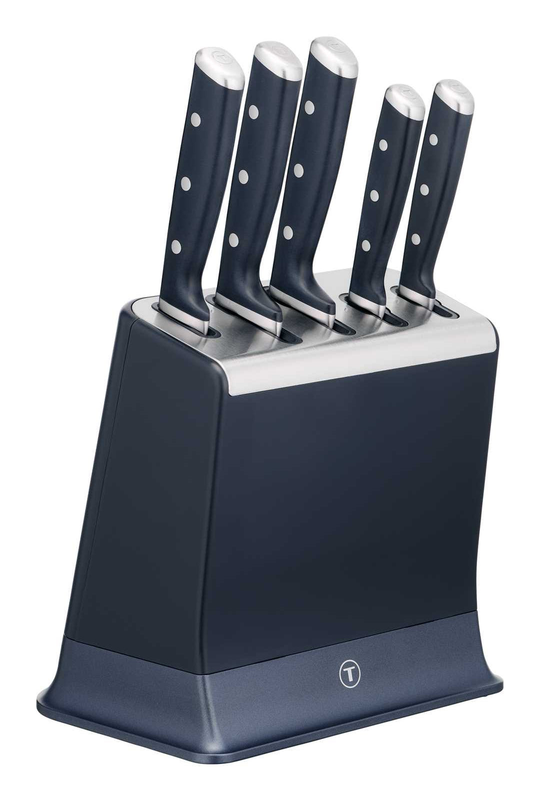 Tefal EverSharp Pro – Messerblock 5-teilig, Edelstahlklingen, Schwarz/Blau