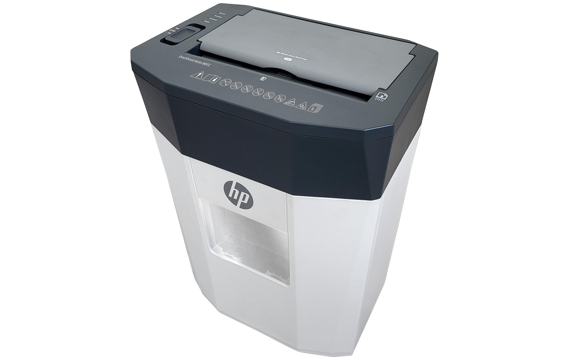 HP One Shredder Auto 80CC – Aktenvernichter, DIN P-4, Partikelschnitt 4,3 × 12 mm, 80 Blatt, 15 l