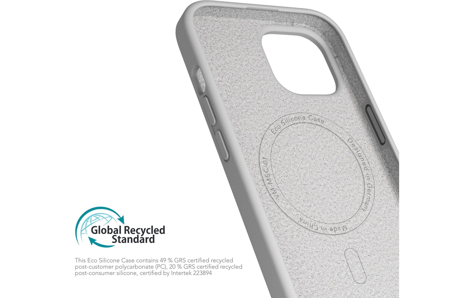 Vonmählen Eco Silikon Rückcover – für Apple iPhone 15, MagSafe, Silikon, Hellgrau