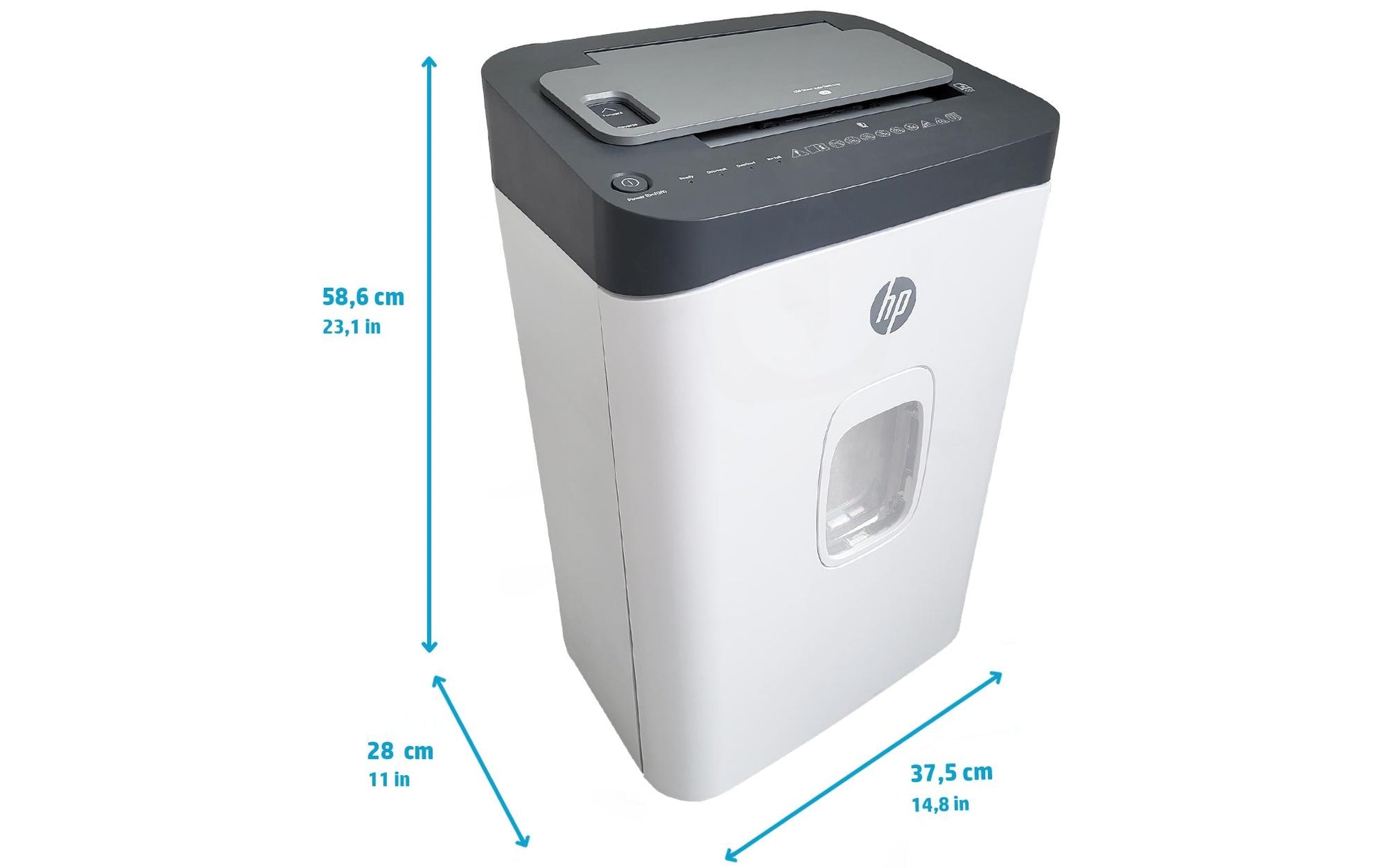 HP One Shredder Auto 200CC – Aktenvernichter mit Autofeed 200 Blatt, DIN P-4, Partikelschnitt 4,3 × 12 mm, 28