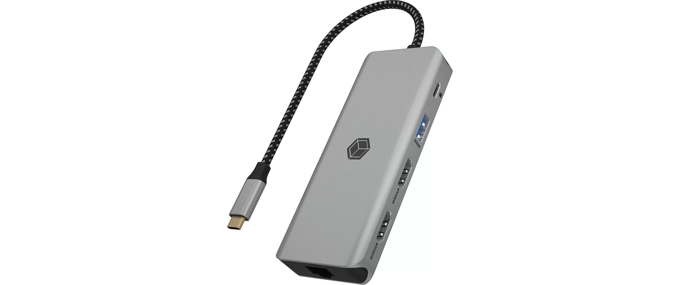 RaidSonic ICY BOX IB-DK4012-CPD Dockingstation – USB-C, 2× HDMI, 2× USB-A, GbE, microSD