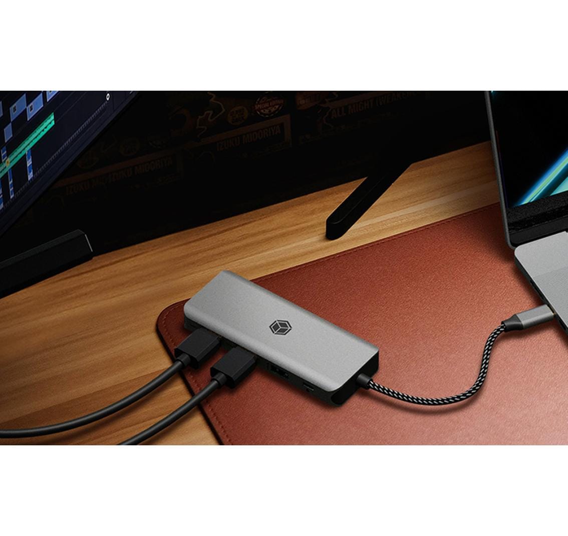 RaidSonic ICY BOX IB-DK4012-CPD Dockingstation – USB-C, 2× HDMI, 2× USB-A, GbE, microSD