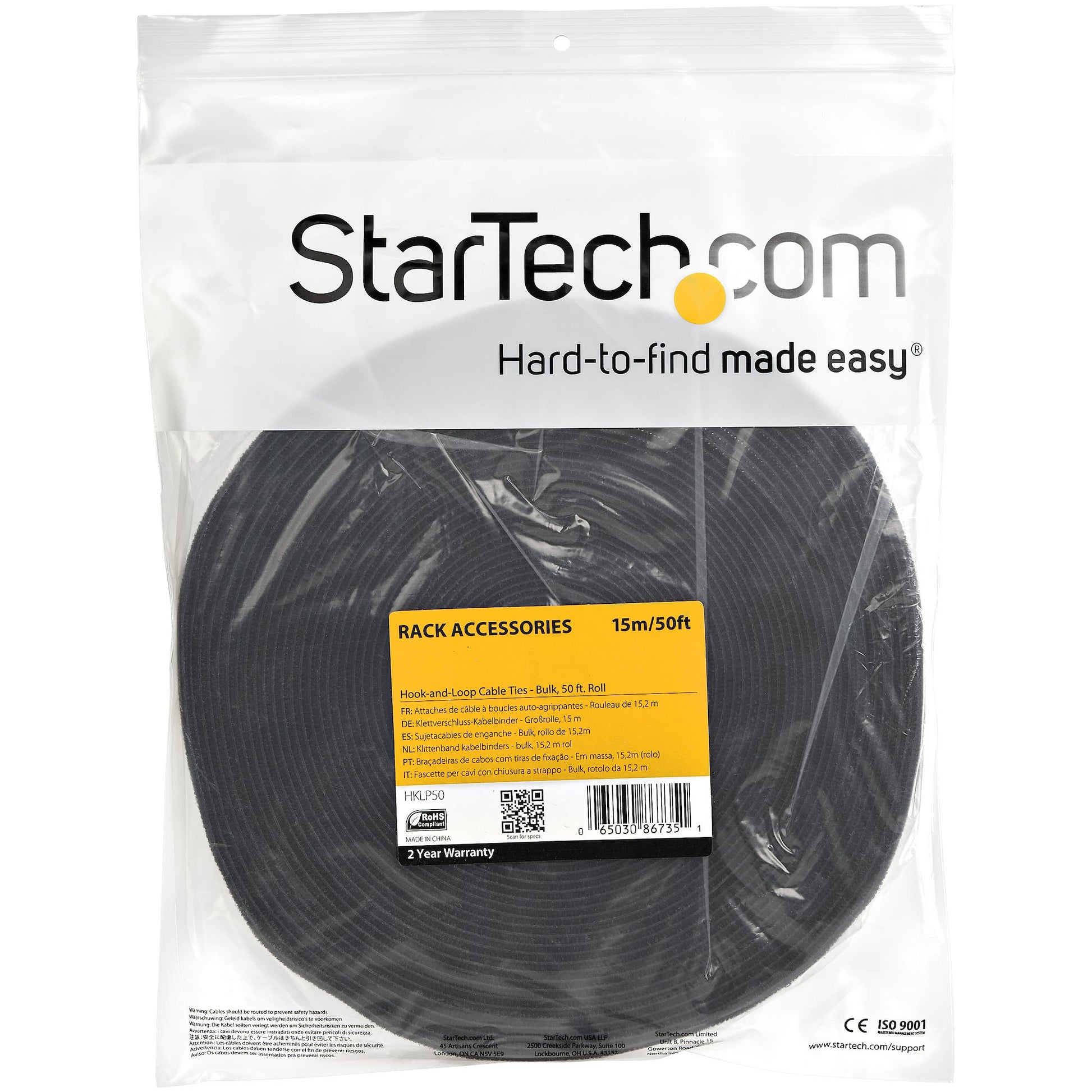 StarTech.com Klettband – 19 mm × 15,00 m, als Kabelbinder