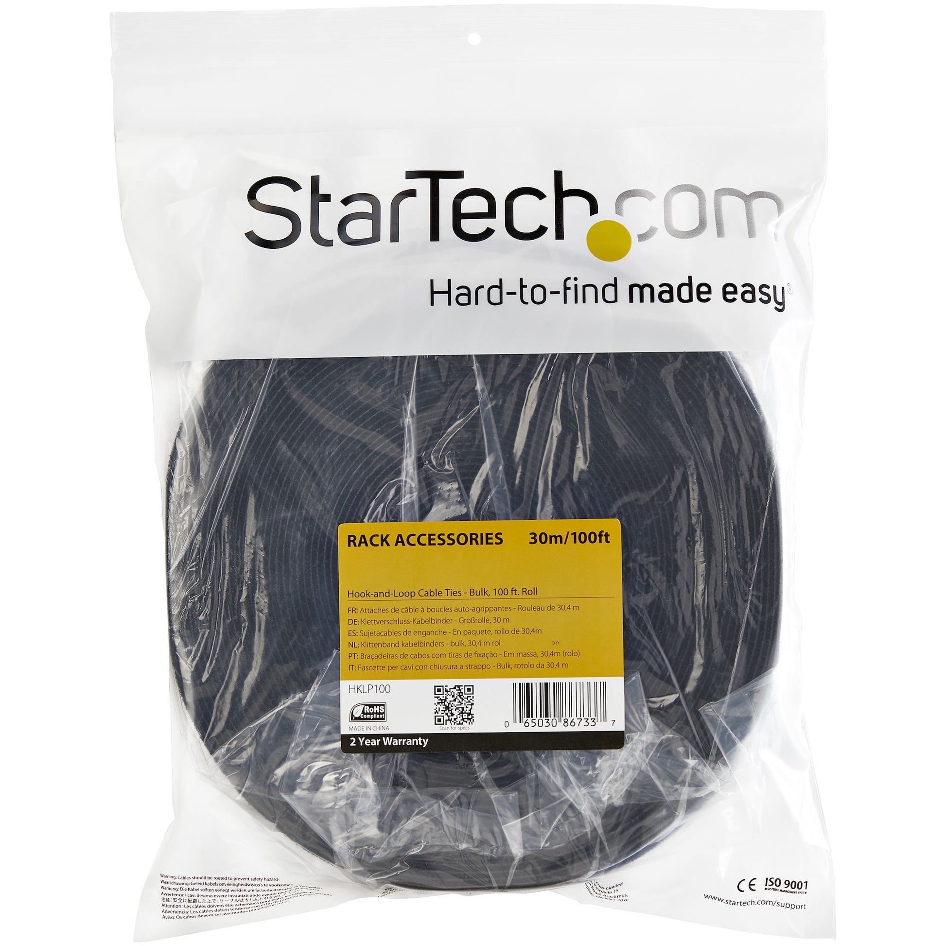 StarTech.com Klettband – 19 mm × 30,00 m, als Kabelbinder