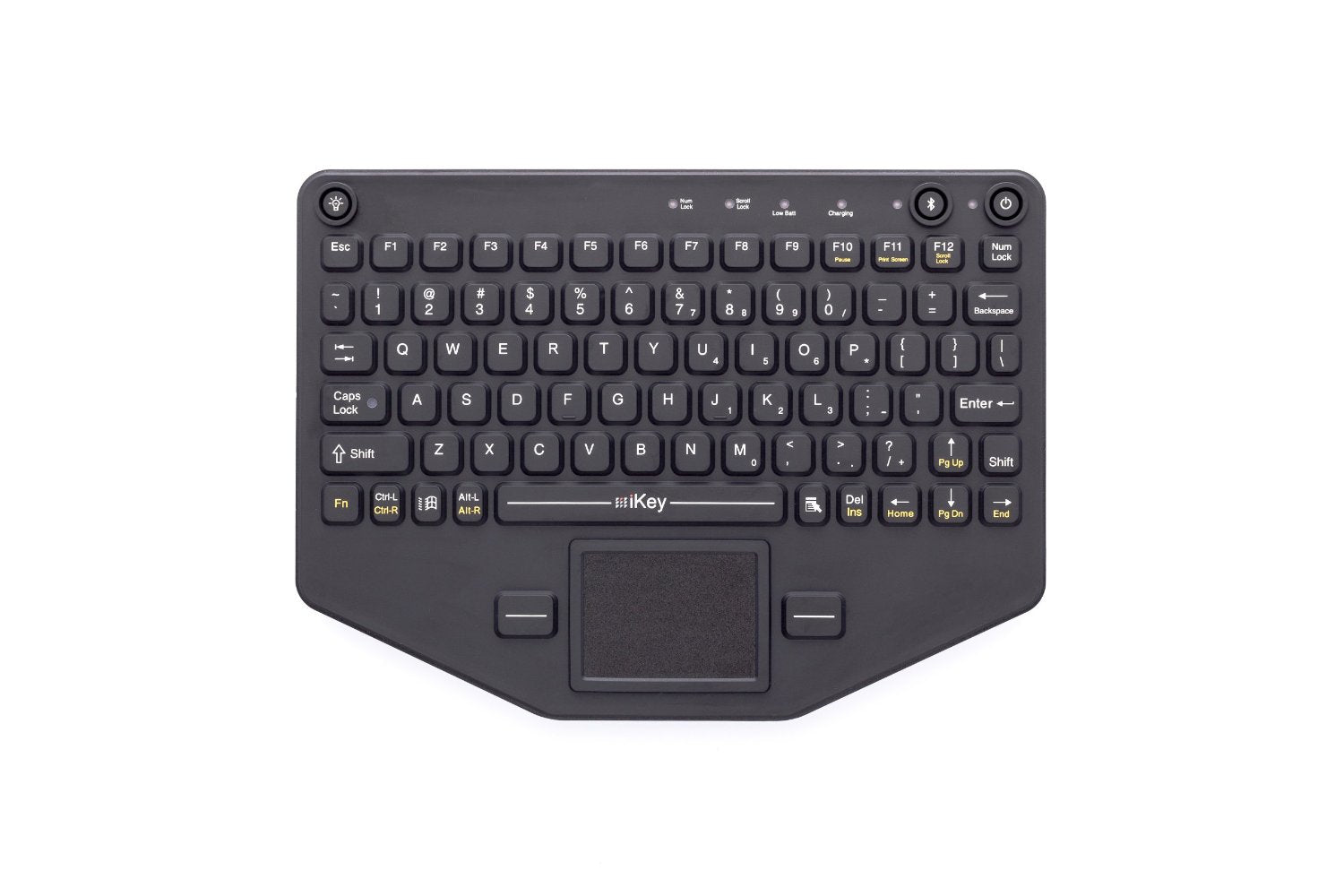 Gamber-Johnson Tastatur, kabellos, US-Layout (EN), Fullsize (mit Ziffernblock), einfarbige Beleuchtung