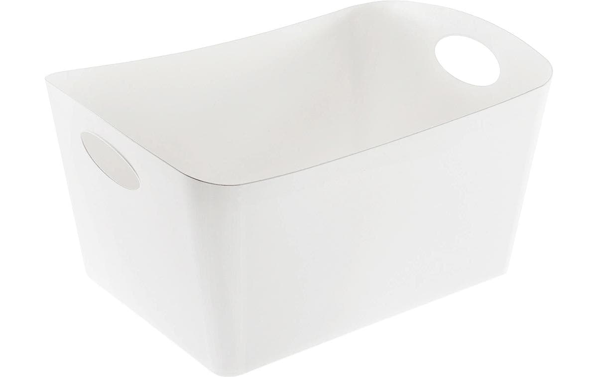 Koziol BOXXX L Aufbewahrungsbox 15 l (mit Griff) – Recycling-Kunststoff – Weiss – 480 × 237 × 310 mm