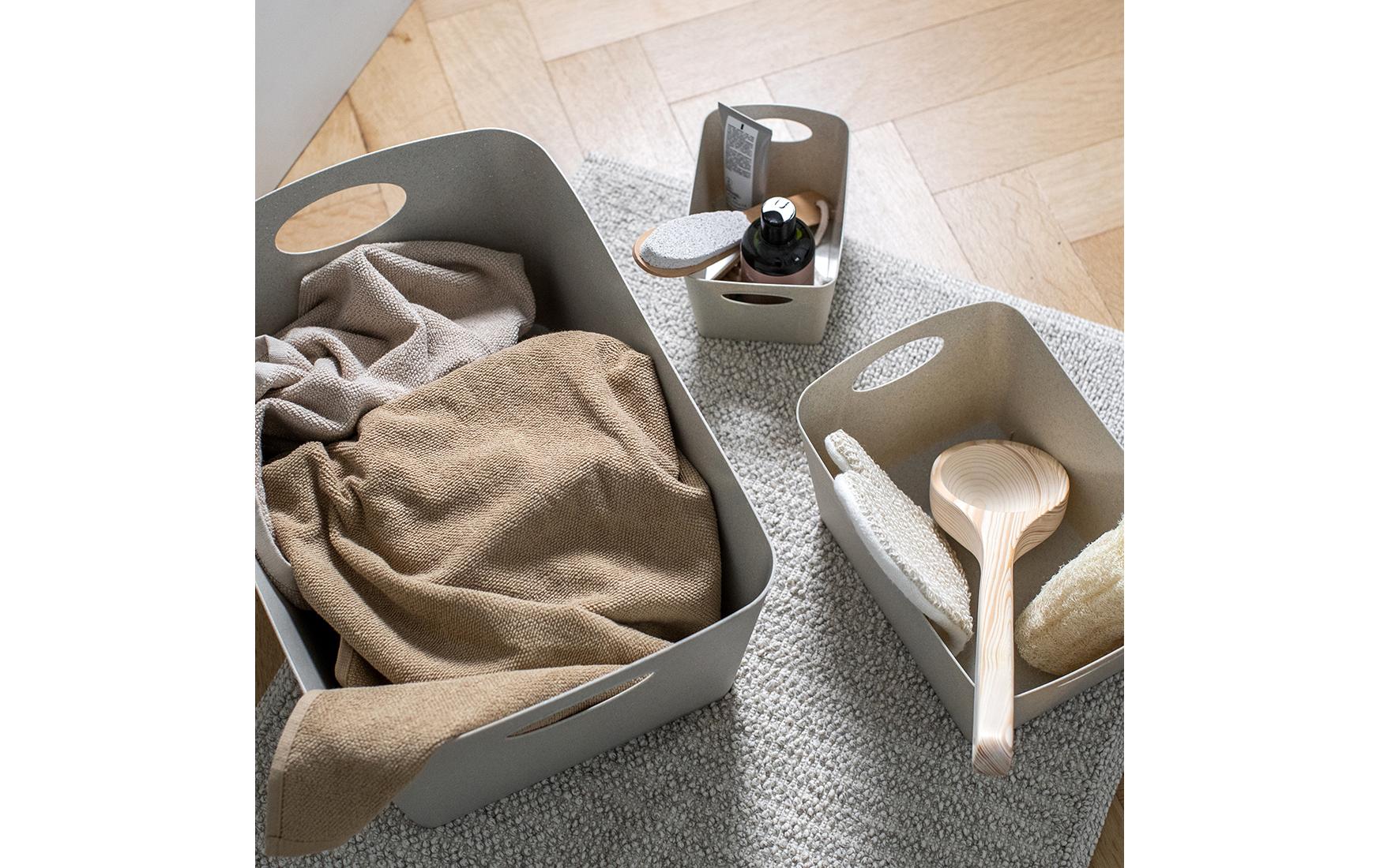 koziol BOXXX M Aufbewahrungsbox 3,5 l – Recycling-Kunststoff – Sand – mit Griff – 297 × 150 × 203 mm