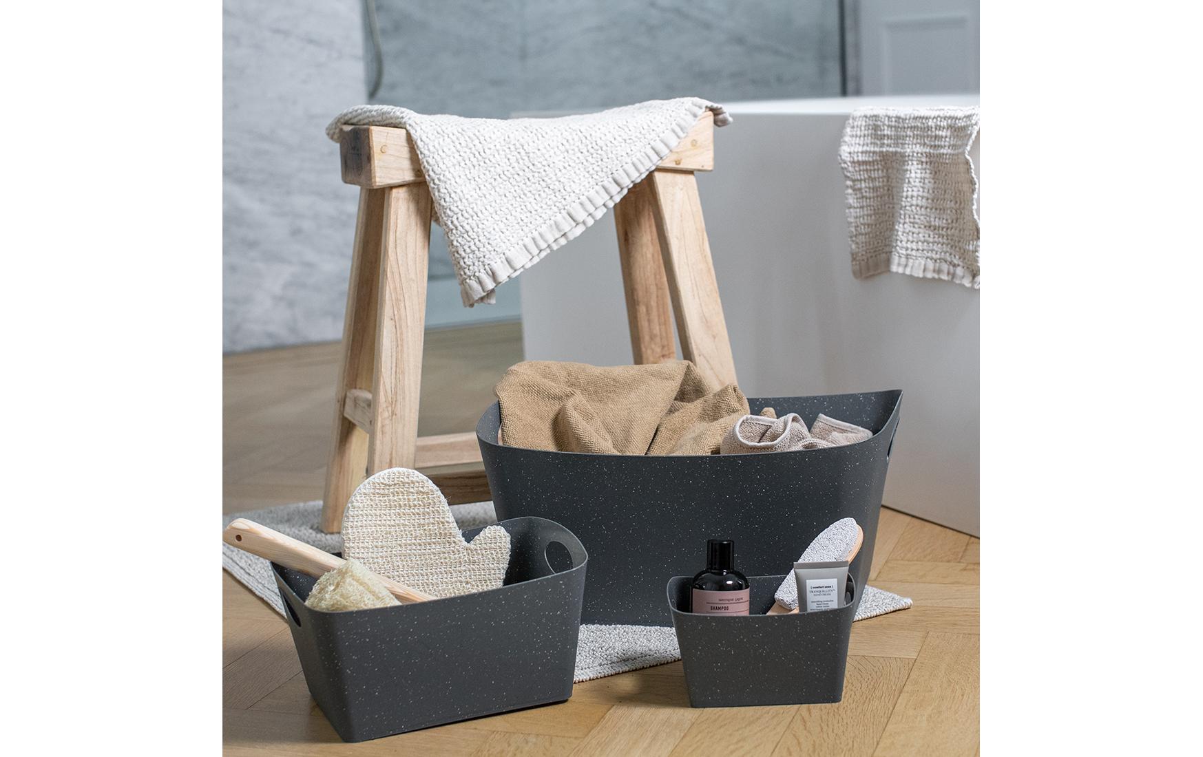 Koziol BOXXX M Aufbewahrungsbox 3,5 l – Recycling-Kunststoff – Grau – verschachtelbar, CarbonNeutral