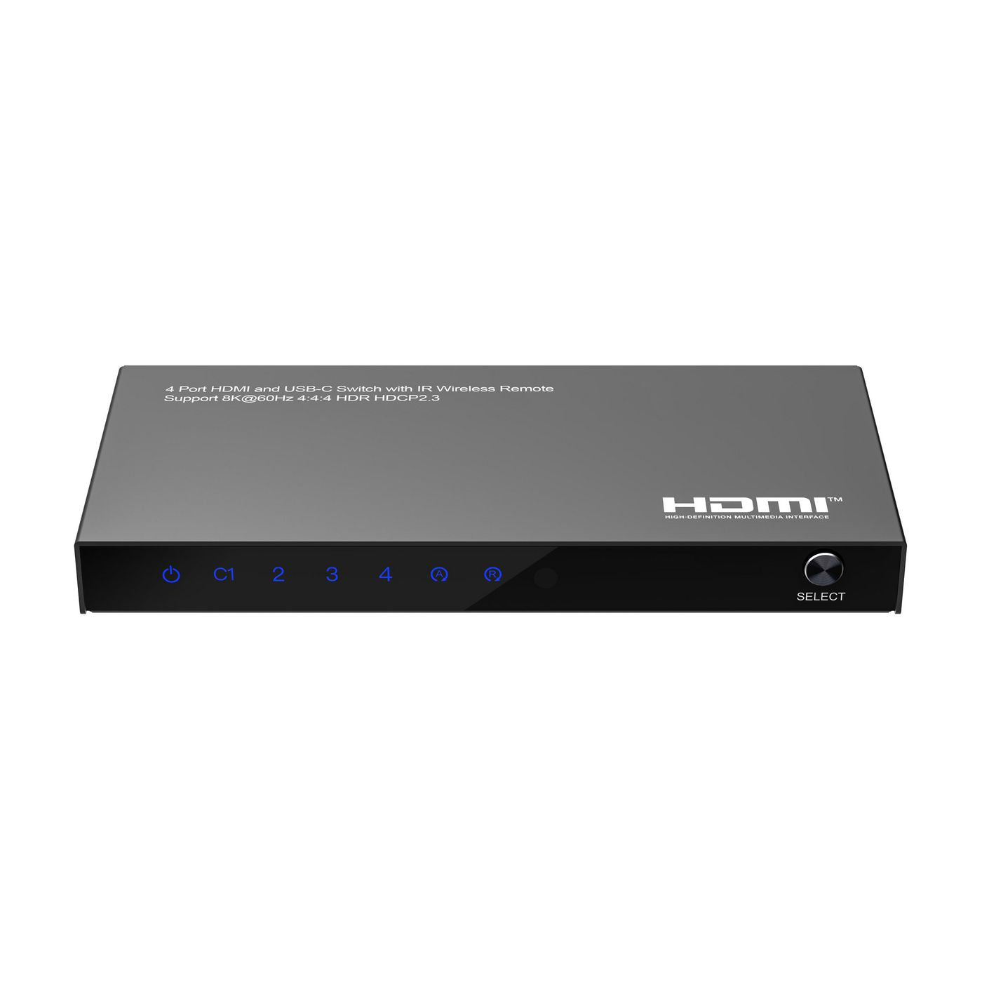 Microconnect USB-C und HDMI Switch – 4×1 HDMI-Matrix, 8K60, Fernbedienung