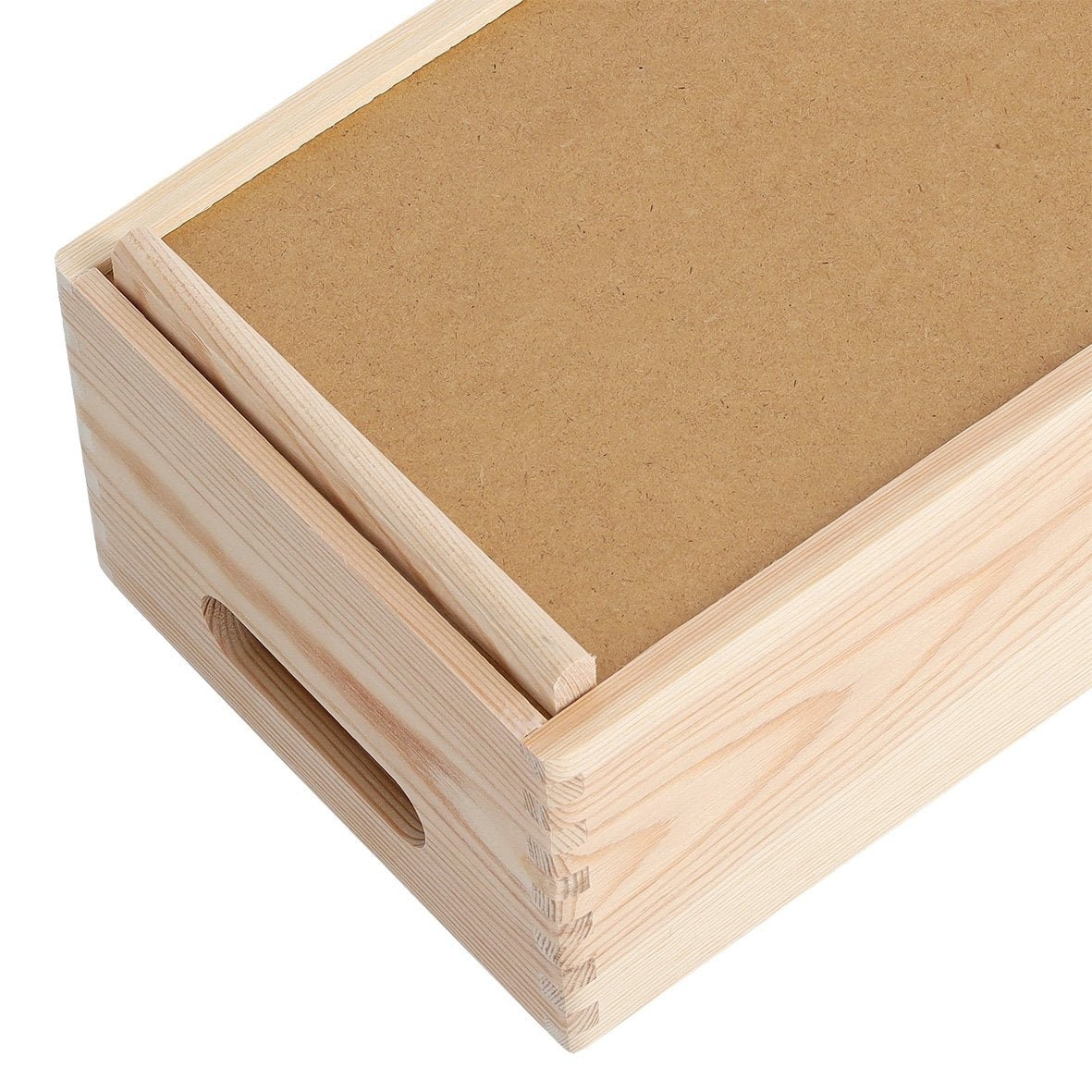 Zeller Present Aufbewahrungsbox ohne Deckel – Kiefer – Braun – stapelbar, mit Tragegriff – 298 × 145 × 198 mm