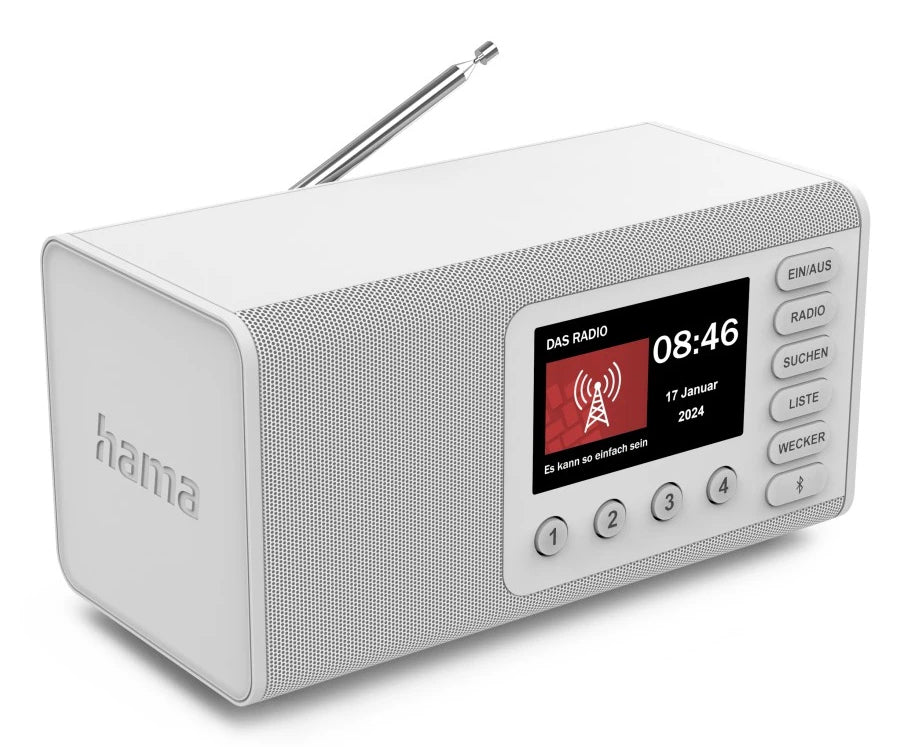 Hama DR1001 – Radiowecker DAB+/UKW, Bluetooth 5.0 – Weiss