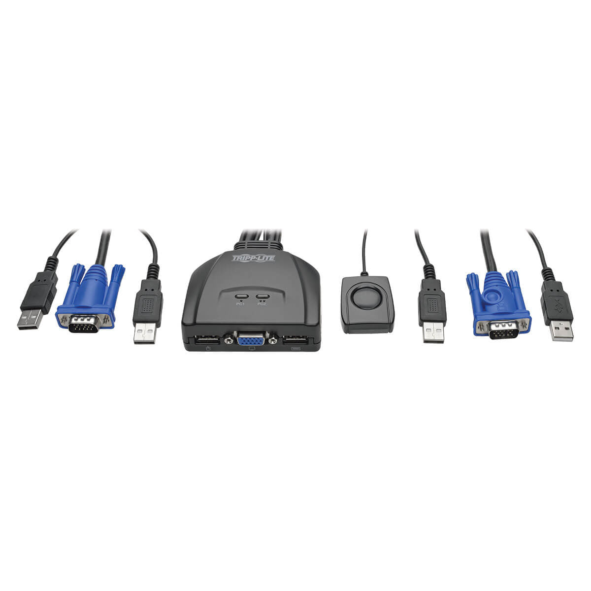 Tripp Lite B032-VU2 – 2-Port VGA KVM-Switch, USB 2.0, Audio – 2048 × 1536