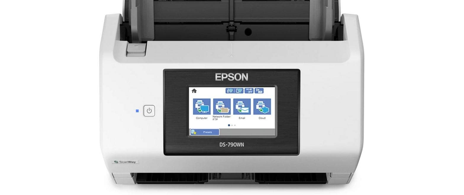 Epson WorkForce DS-790WN – Dokumentenscanner, A4, Duplex, 45 ppm, 600 dpi, ADF 100 Blatt, WLAN, USB