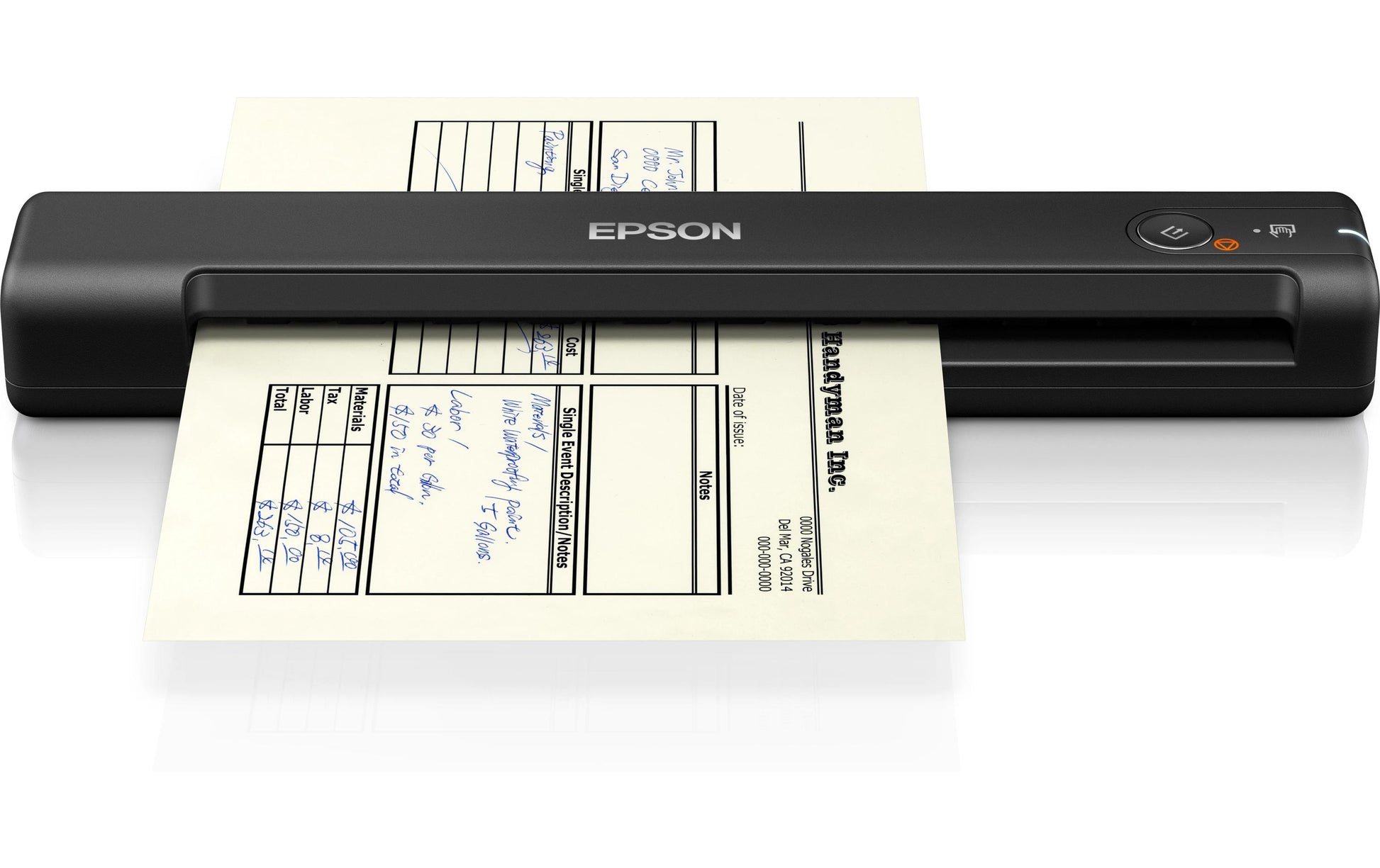 Epson WorkForce ES-50 – Mobiler Scanner, A4, 11 ppm, 600 dpi, ADF 1 Blatt, USB