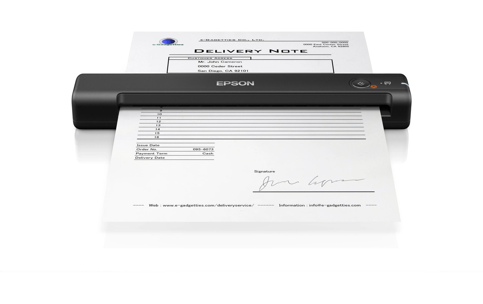 Epson WorkForce ES-50 – Mobiler Scanner, A4, 11 ppm, 600 dpi, ADF 1 Blatt, USB