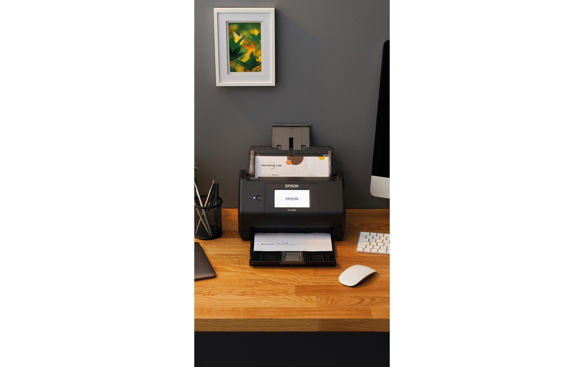 Epson WorkForce ES-580W – Dokumentenscanner, A4, Duplex, 35 ppm, 600 dpi, ADF 200 Blatt, WLAN, USB