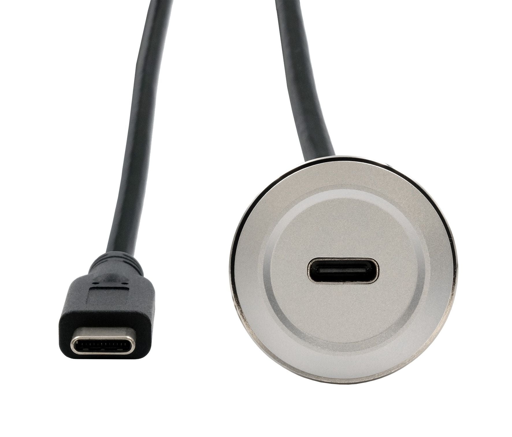 EXSYS USB-Adapter USB-C auf USB-C – USB 3.2 Gen 2 (10 Gbit/s) – PD 100 W – Metallverstärkt – Silber