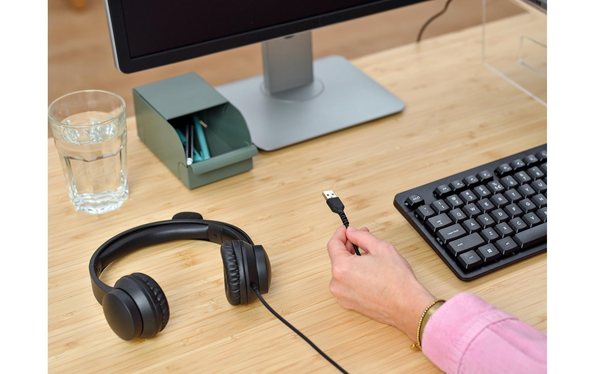 Trust Ayda – Duo Headset – USB‑A, wegklappbares Mikrofon – schwarz – für PC/Mac