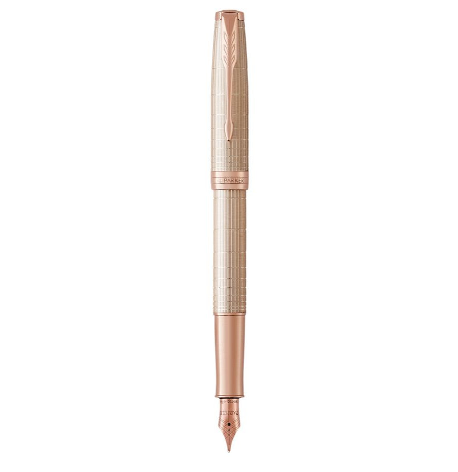 Parker Sonnet Roségold – Federspitze F – Silber, Schwarz