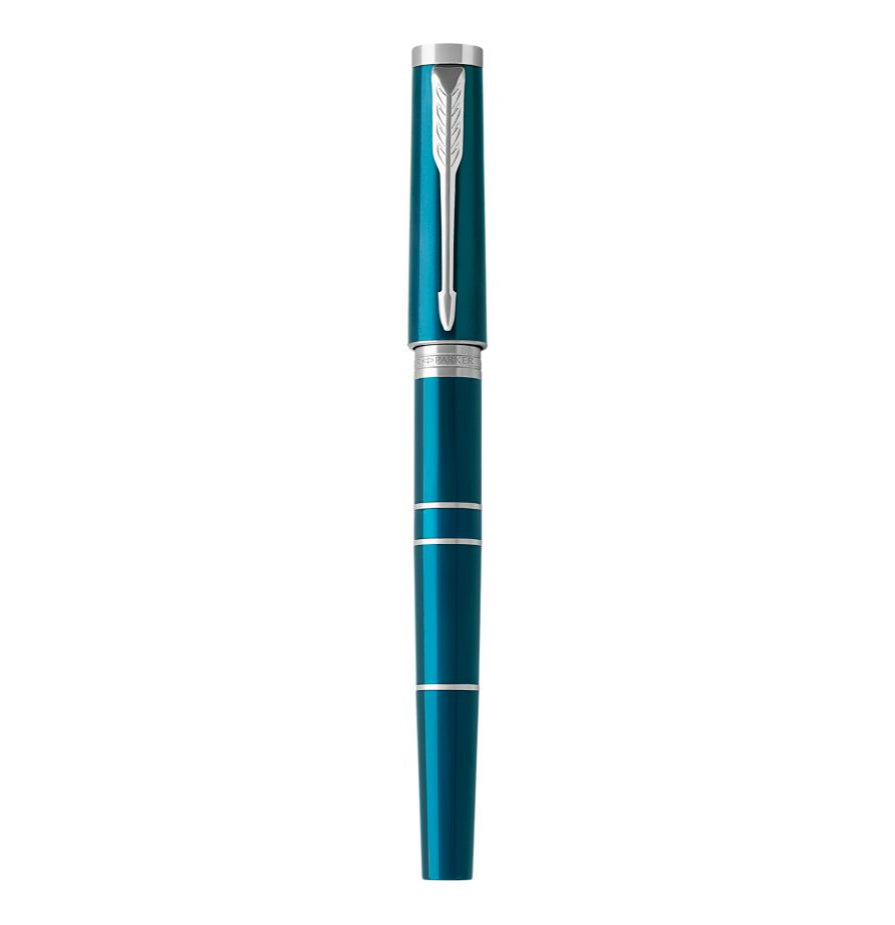 Parker Ingenuity Deluxe – Federspitze F – smaragdgrün, schwarz