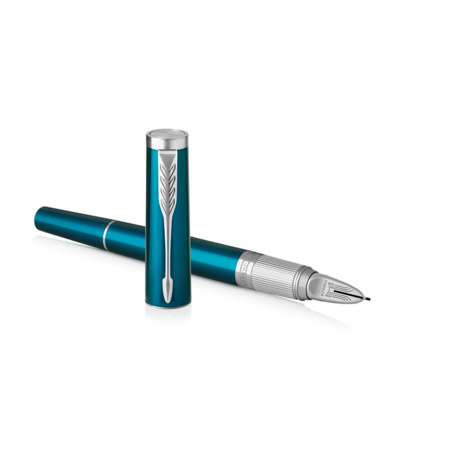 Parker Ingenuity Deluxe – Federspitze F – smaragdgrün, schwarz