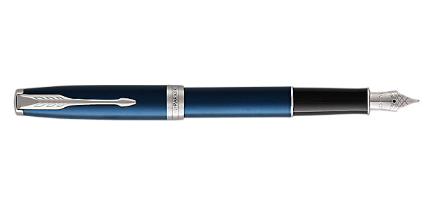 Parker Sonnet Blue Lack – Federspitze M – blau, schwarz – Palladium-Zierteile, 18-kt-Goldfeder