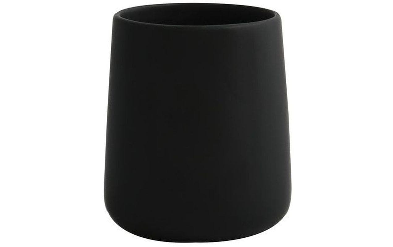 MSV Zahnputzbecher Maonie – Keramik, Ø8,5×10 cm, Schwarz matt