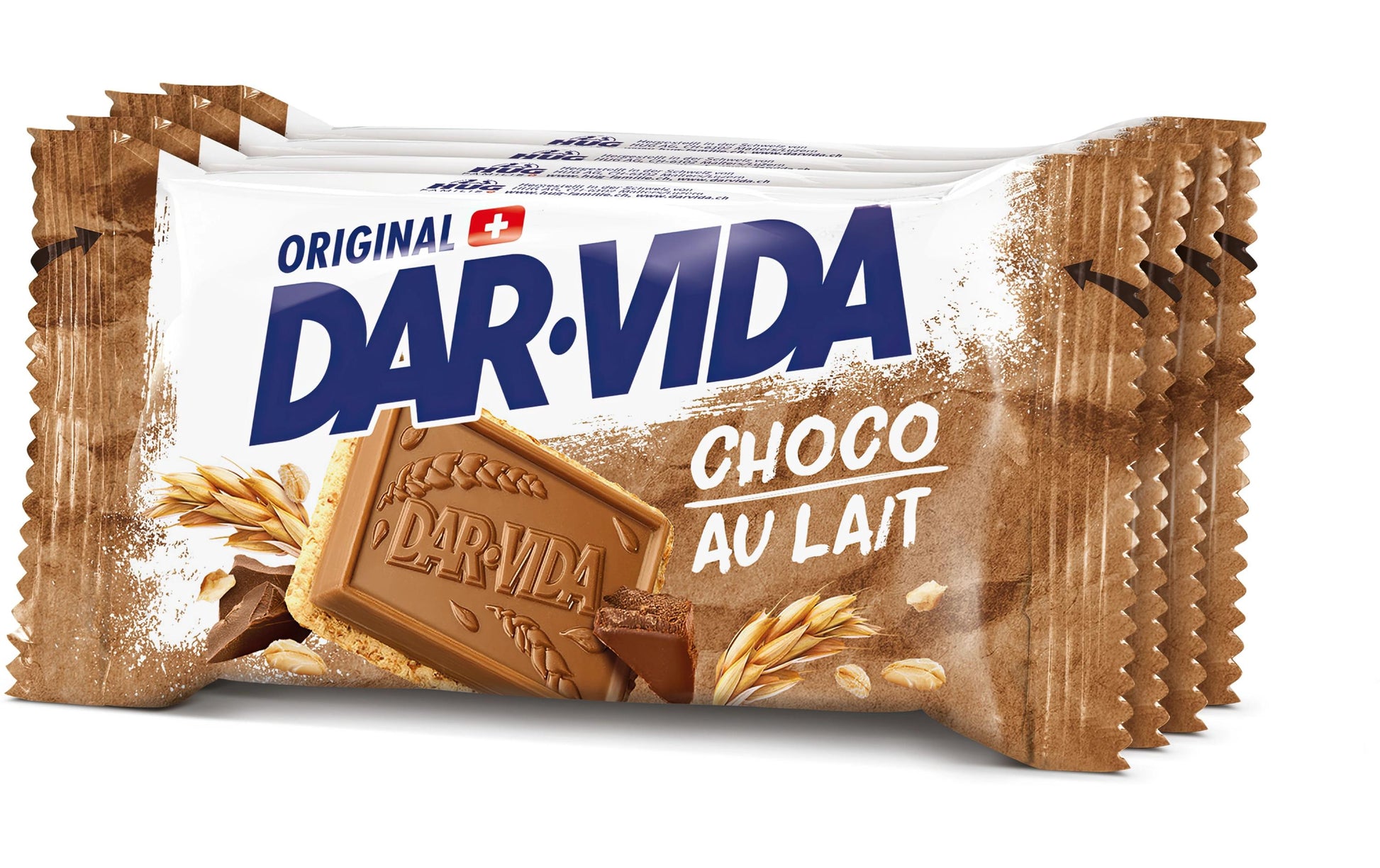 DAR-VIDA Crackers – Vollkorn mit Milchschokolade, 4 × 46 g (184 g)