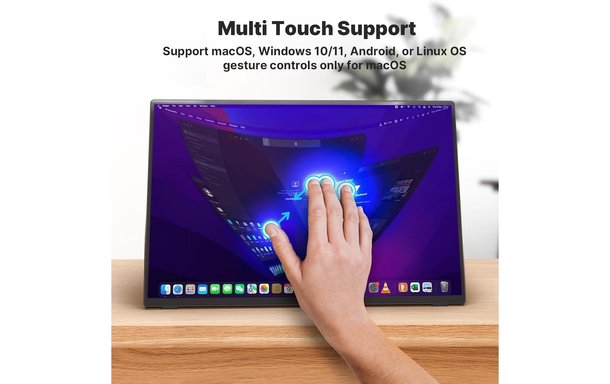 Minix SF16T – Portabler Monitor, 16" 1920 × 1200 (WUXGA), IPS, Touch, 60 Hz, 300 cd/m², 2× USB-C, Schwarz