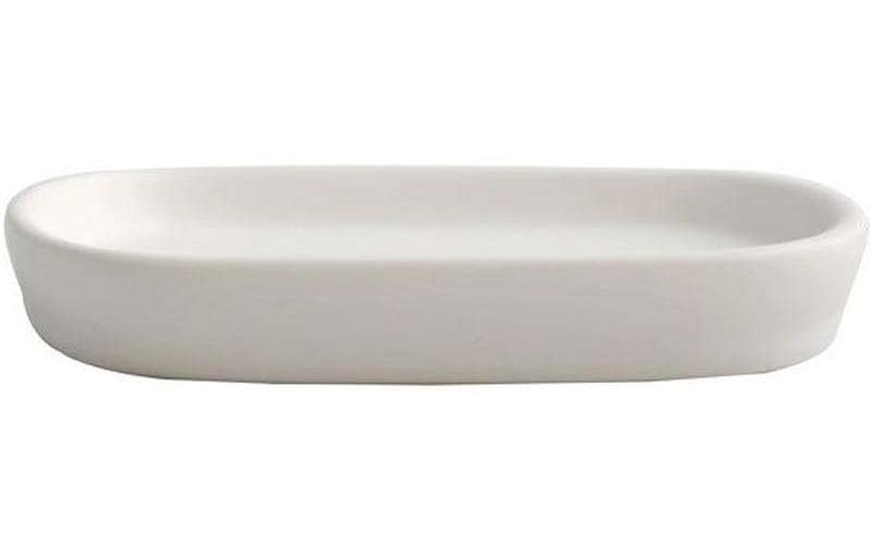 MSV Seifenschale Maonie – 9×13,9×2,4 cm, Keramik, Weiss matt
