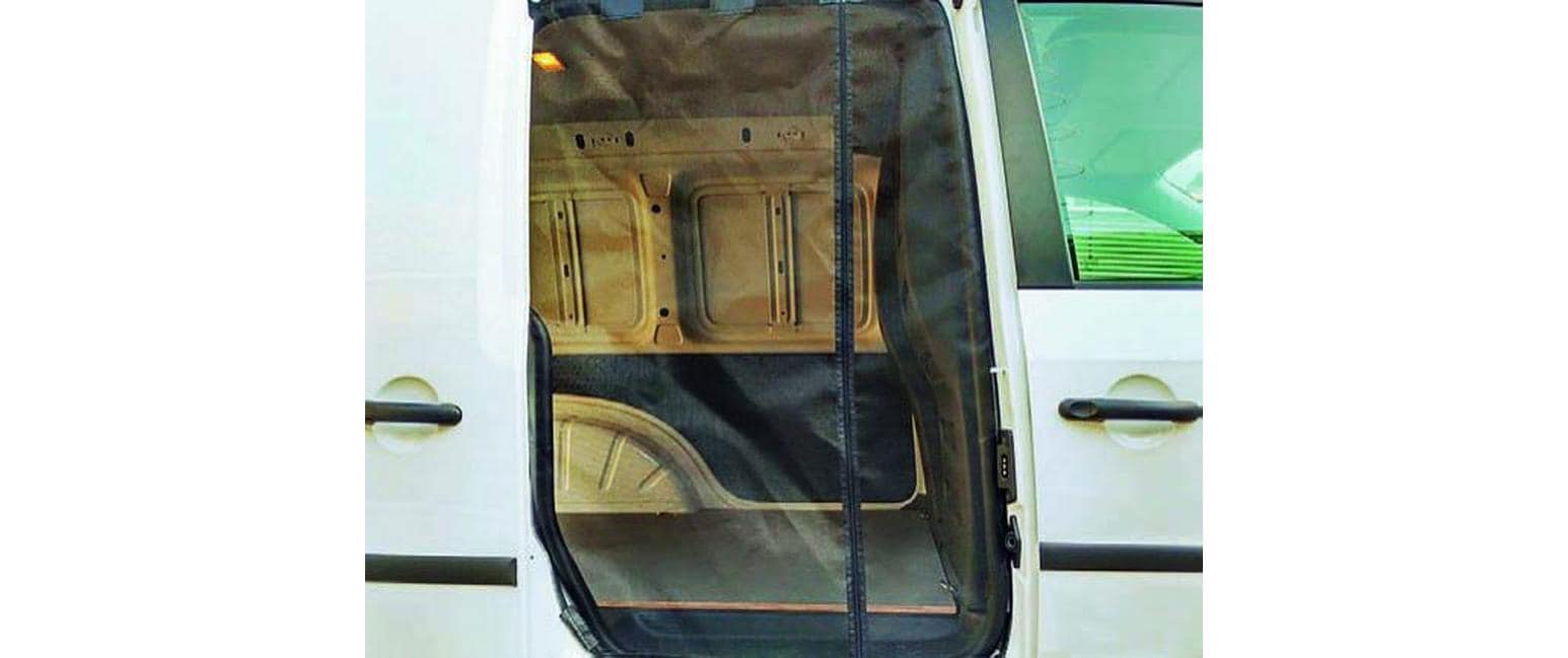 VanQuito Schiebetüren-Moskitonetz mit Reissverschluss – Feines Netz – für VW (Beifahrerseite rechts) – Schwarz