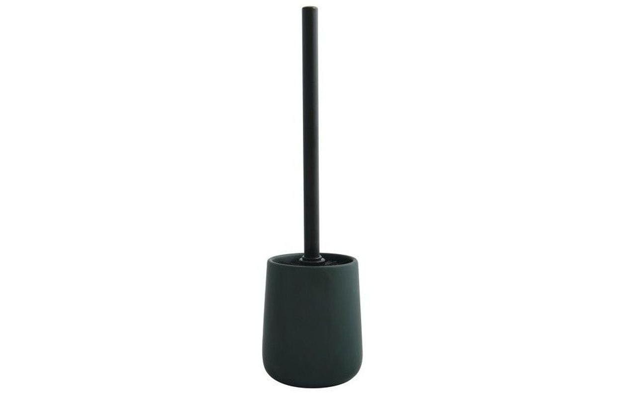 MSV WC-Bürstenset – Keramik matt, Dunkelgrün, mit Deckel, H 38,8 cm, Ø 10,4 cm