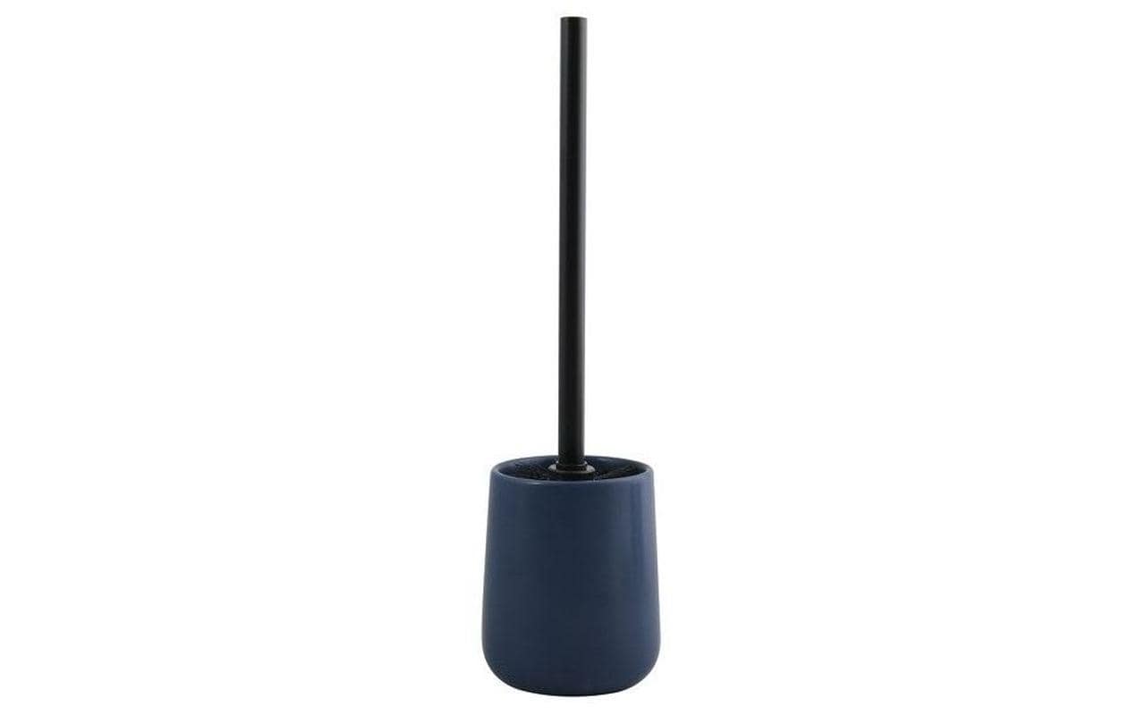 MSV WC-Bürstenset – Keramik, Dunkelblau, mit Deckel, H 38,8 cm