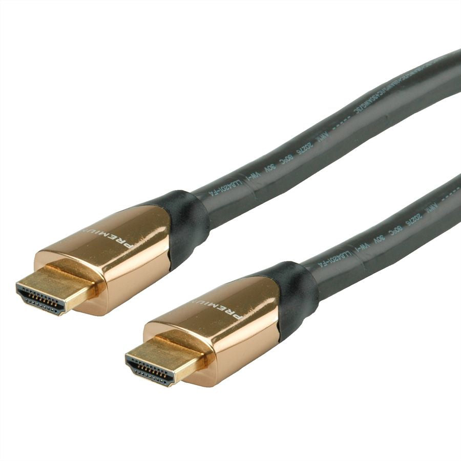 ROLINE HDMI Kabel (A–A, M–M) HDMI 2.0 4K 60 Hz – 7,5 m – ARC, Ethernet