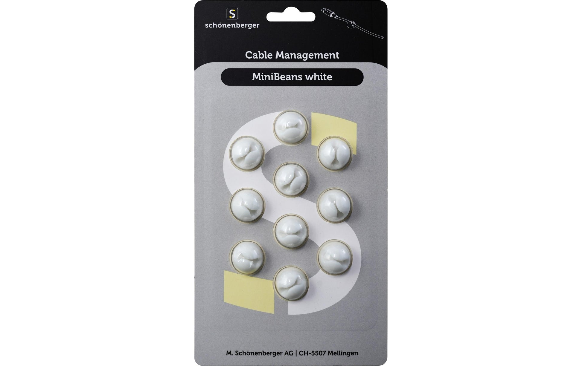 M. Schönenberger Kabelhalter, Ø 15 mm × 10 mm, Befestigungslöcher, 10er-Pack – Weiss