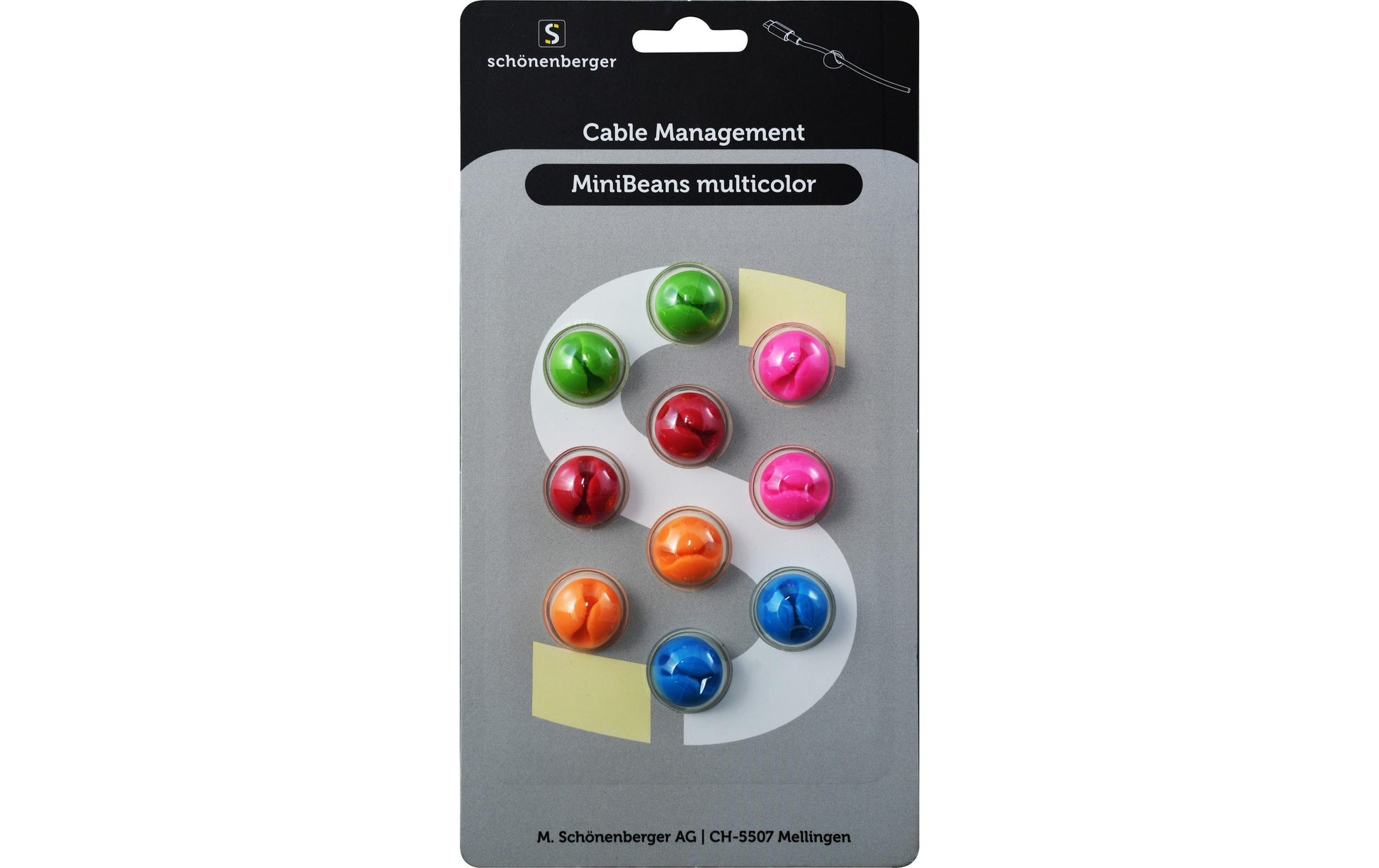 M. Schönenberger Kabelhalter mit Befestigungslöchern, 15×15×10 mm, 10er-Pack – mehrfarbig