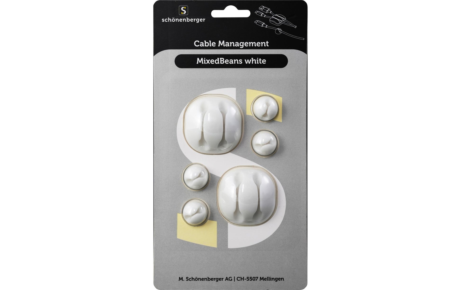 M. Schönenberger Schönenberger – Kabelhalter – 35 mm × 12 mm – Weiss – 6er-Set