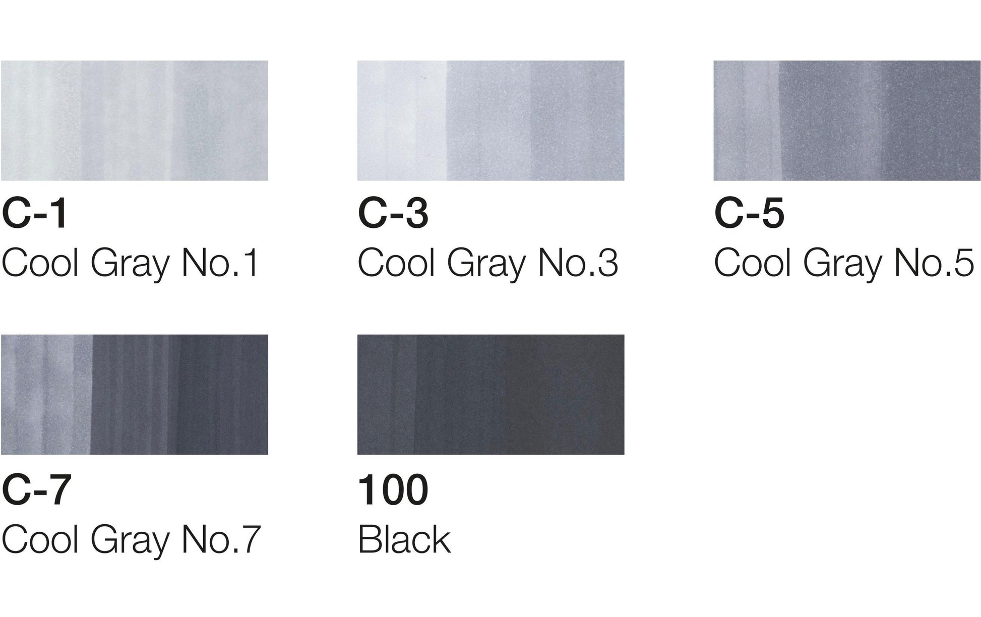 Copic Ciao Permanentmarker – Keil-/Pinselspitze – Coole Grautöne (grau, hellgrau), 6er-Set