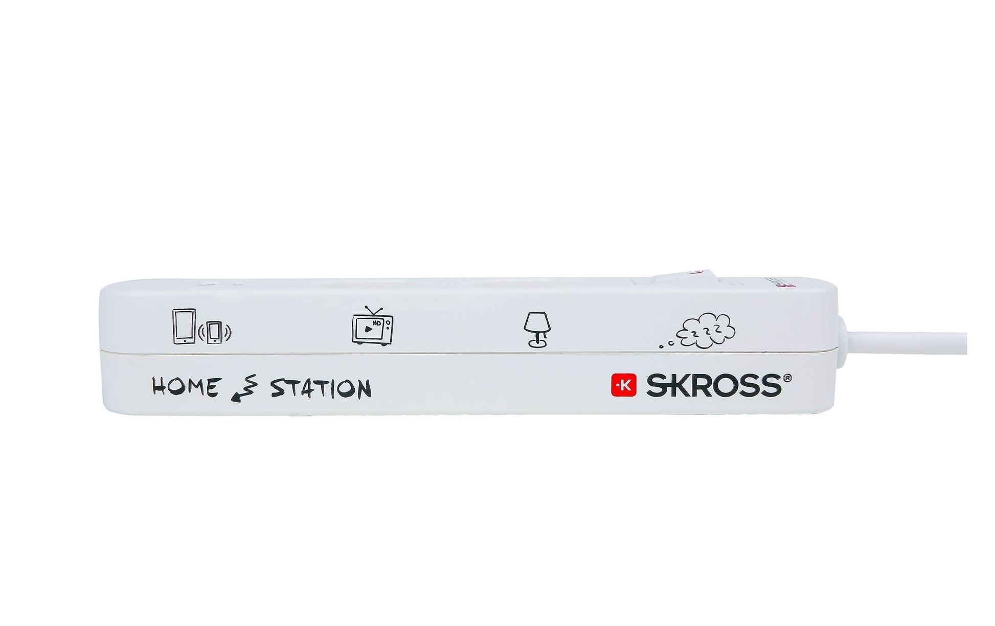 Skross Steckdosenleiste – 2× T13, USB-C, 1,5 m, mit Schalter, Weiss