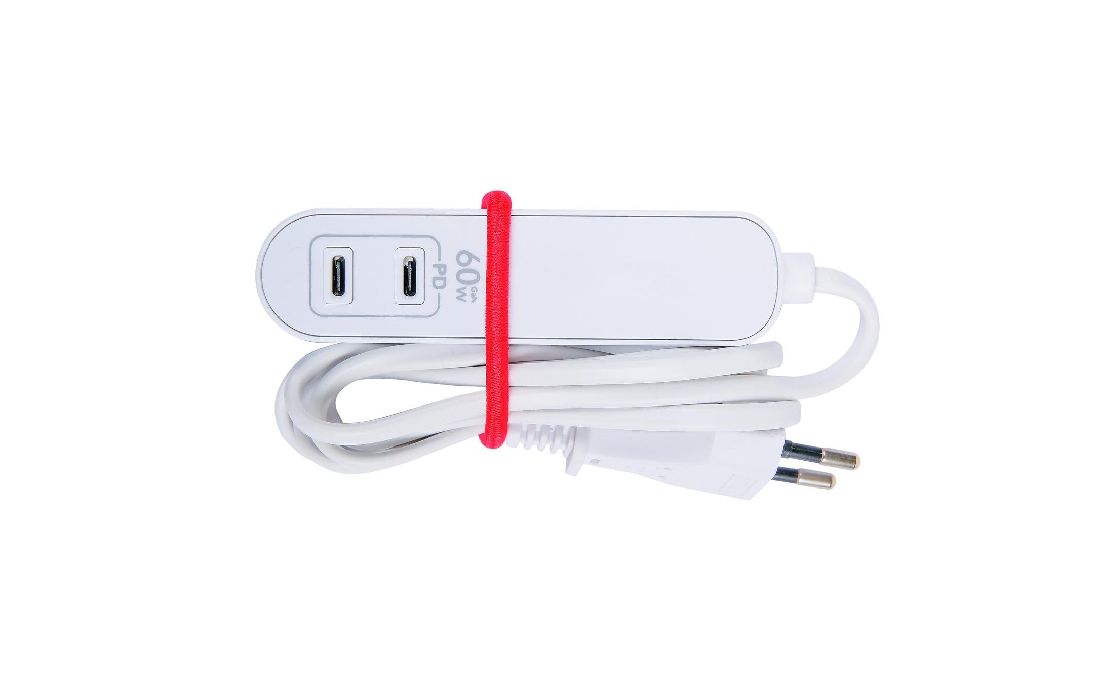 Skross Travel Station Steckdosenleiste, 2×Typ C, 1×USB-C, ohne Schalter, 1,5 m, Eingang T12 – weiss