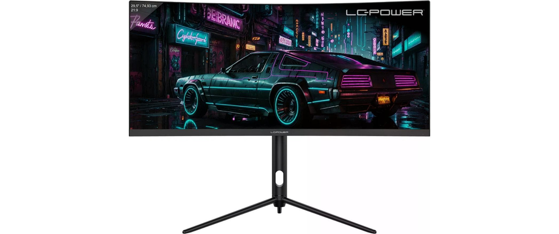 LC-Power LC-M30UWFC – Monitor, 29,5", VA, 200 Hz, 250 cd/m², Gebogen, FreeSync, VESA 100 × 100, Schwarz