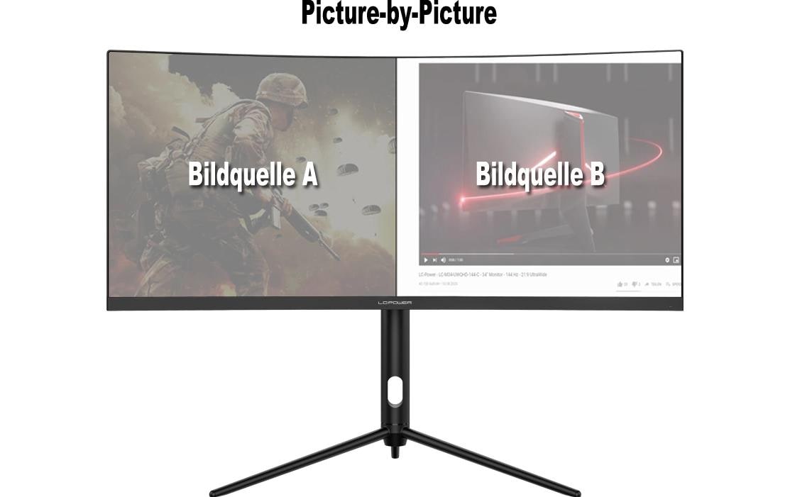 LC-Power LC-M30UWFC – Monitor, 29,5", VA, 200 Hz, 250 cd/m², Gebogen, FreeSync, VESA 100 × 100, Schwarz