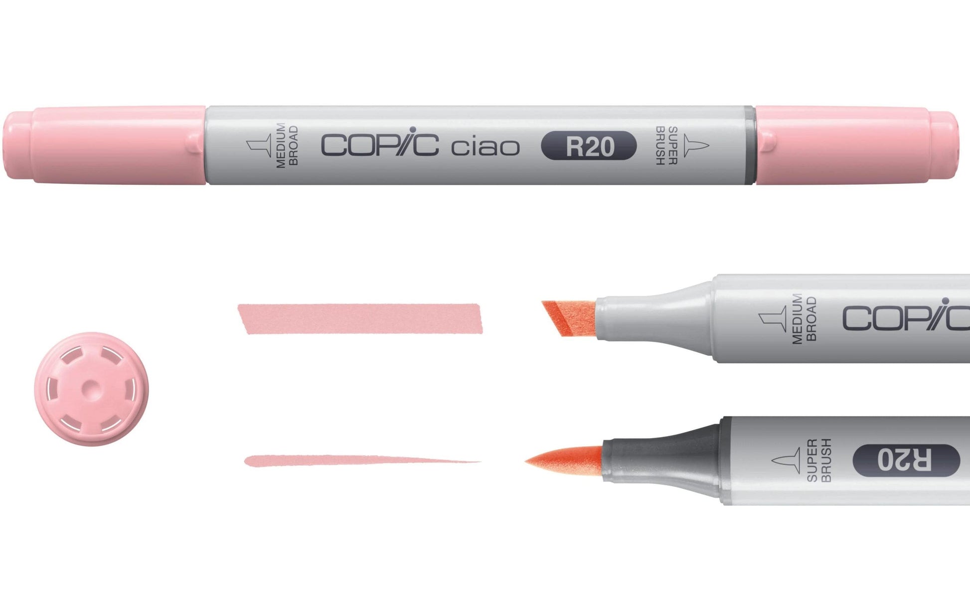 Copic Ciao Brush Pen, Doppelspitze, Portrait 1 – Kombi (Pinsel + Keilspitze), Alkoholbasiert, 6 Farben