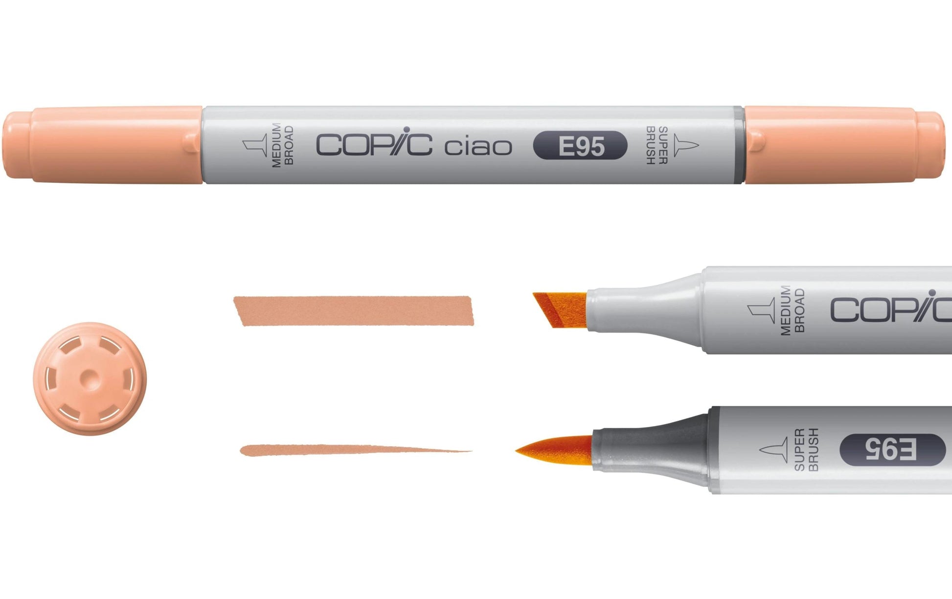 Copic Ciao Brush Pen, Doppelspitze, Pastell – Pinselspitze + mittelfeine Spitze, alkoholbasiert, 5 Farben