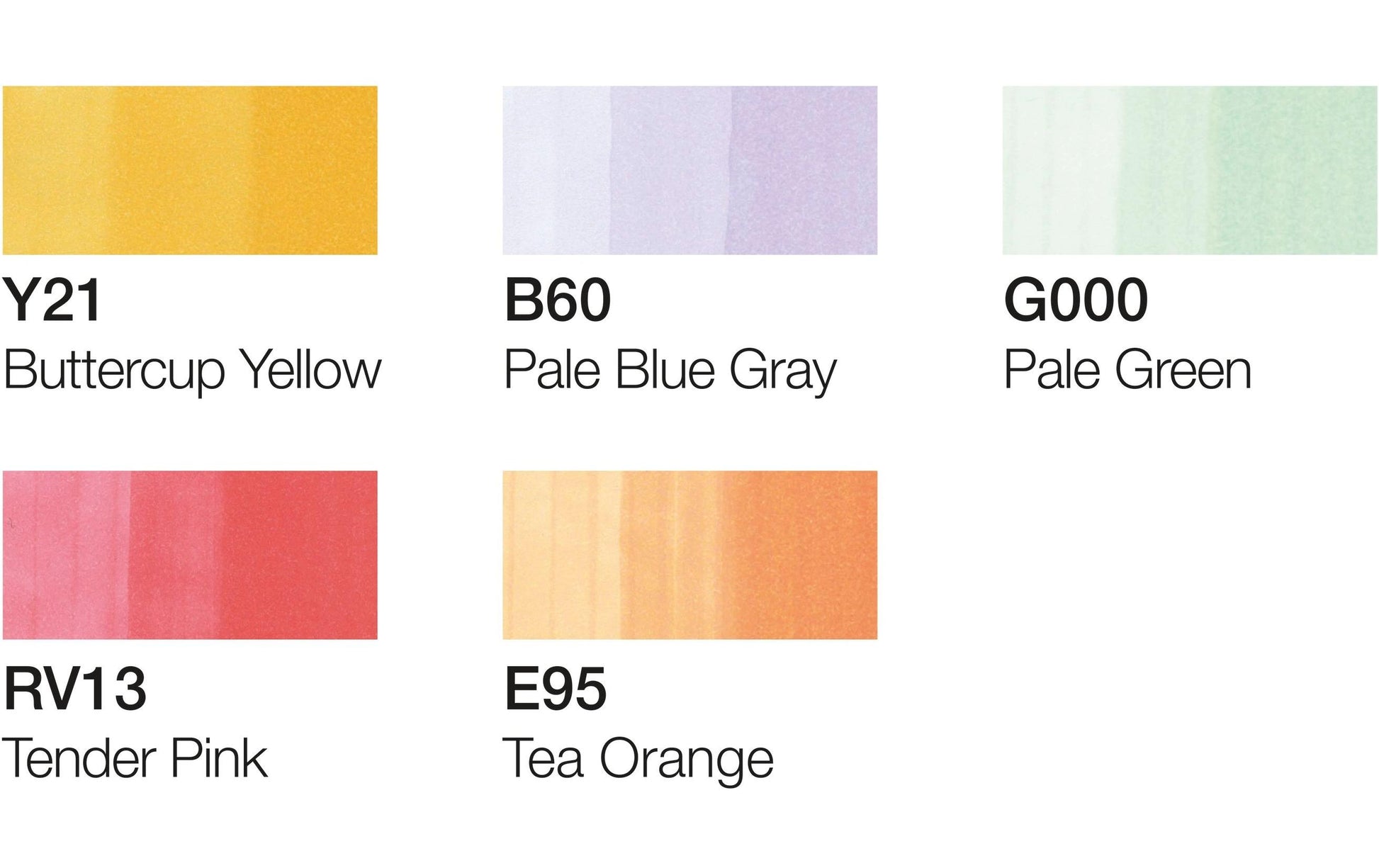 Copic Ciao Brush Pen, Doppelspitze, Pastell – Pinselspitze + mittelfeine Spitze, alkoholbasiert, 5 Farben